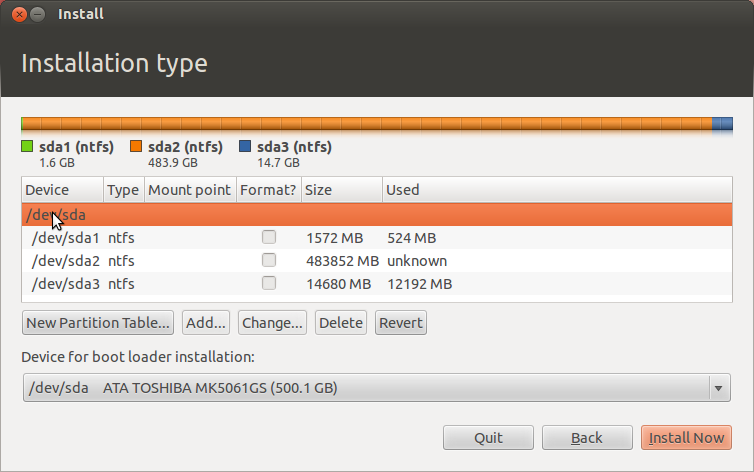 Disk partitions